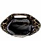 METAL HANDLE LEOPARD PRINT SATCHEL WALLET SET