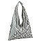 ASYMMETRICAL SNAKE PRINT HOBO WALLET SET