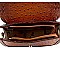 Buckle Accent Ostrich Embossed Flap Satchel MH-LMS089