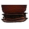 Buckle Flap Ostrich Croc Print Satchel