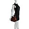 Buckle Flap Ostrich Croc Print Satchel