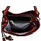 Studded Tassel Accent Ostrich Print 2-Way Hobo
