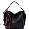 CHEVRON PATTERNED TASSEL ACCENT HOBO