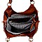 OSTRICH PRINT PUSH-LOCK ACCENT HOBO