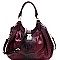 OSTRICH PRINT PUSH-LOCK ACCENT HOBO