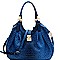 OSTRICH PRINT PUSH-LOCK ACCENT HOBO