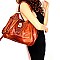 OSTRICH PRINT PUSH-LOCK ACCENT HOBO