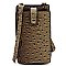 Ostrich Croc Crossbody Bag Cell Phone Purse