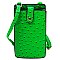 Ostrich Croc Crossbody Bag Cell Phone Purse
