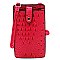 Ostrich Croc Crossbody Bag Cell Phone Purse
