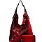 CROC-OSTRICH PRINT HOBO WALLET SET