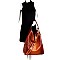 CROC-OSTRICH PRINT HOBO WALLET SET