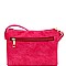Bow Accent Tasselled Front Zip Crossbody