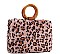 DESIGNER SOFT LEOPARD FUR SQUARE TOTE WITH LONG STRAP