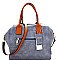 Denim Stripe Accent 2-Way Tote Pouch Set