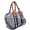 Denim Stripe Accent 2-Way Tote Pouch Set