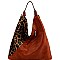 LEOPARD ACCENT TWO-WAY HOBO