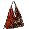 LEOPARD ACCENT TWO-WAY HOBO