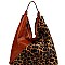 LEOPARD ACCENT TWO-WAY HOBO