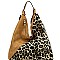 LEOPARD ACCENT TWO-WAY HOBO