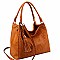Tassel Accent Woven Large Hobo Wallet SET