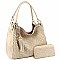 Tassel Accent Woven Large Hobo Wallet SET