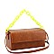 Medium Linked 2-Way Boxy Chain Strap Accent Flap Satchel