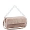 Medium Linked 2-Way Boxy Chain Strap Accent Flap Satchel
