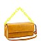Medium Linked 2-Way Boxy Chain Strap Accent Flap Satchel