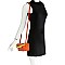 Medium Linked 2-Way Boxy Chain Strap Accent Flap Satchel