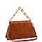 Medium Two-Tone Linked Chain Strap 2-Way Flap Satchel