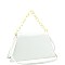 Medium Two-Tone Linked Chain Strap 2-Way Flap Satchel