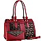 STRUCTURED 2 WAY MONOGRAM TOTE WALLET SET