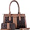 STRUCTURED 2 WAY MONOGRAM TOTE WALLET SET