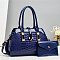 2 in 1 Crocodile & Patent Satchel Pouch Set