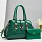2 in 1 Crocodile & Patent Satchel Pouch Set