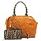 Studded Motorcycle Jacket Leopard Trim 2-in-1 Boston Bag
