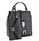 2IN1 SMOOTH BUCKLE DESIGN 3 WAY CROSSBODY HANDLE BACKPACK WITH MATCHING CLUTCH SET