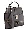 2IN1 SMOOTH BUCKLE DESIGN 3 WAY CROSSBODY HANDLE BACKPACK WITH MATCHING CLUTCH SET