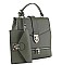 2IN1 SMOOTH BUCKLE DESIGN 3 WAY CROSSBODY HANDLE BACKPACK WITH MATCHING CLUTCH SET