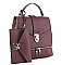 2IN1 SMOOTH BUCKLE DESIGN 3 WAY CROSSBODY HANDLE BACKPACK WITH MATCHING CLUTCH SET