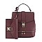 2IN1 SMOOTH BUCKLE DESIGN 3 WAY CROSSBODY HANDLE BACKPACK WITH MATCHING CLUTCH SET