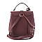 2IN1 SMOOTH BUCKLE DESIGN 3 WAY CROSSBODY HANDLE BACKPACK WITH MATCHING CLUTCH SET