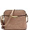Multi-Pocket Hardware Accent Dome-Shaped Cross Body