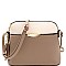 Dome Shaped Two-Tone Multi-Pocket Cross Body