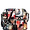 Stylish Magazine Print Front Pocket Tassel Accent Cross Body Bag MH-MB3031