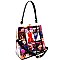 JEWEL-TOP MAGAZINE PRINT PATENT SATCHEL