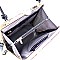 JEWEL-TOP MAGAZINE PRINT PATENT SATCHEL