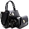 3 IN 1 FLIP LOCK STUDDED SATCHEL SET