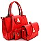3 IN 1 FLIP LOCK STUDDED SATCHEL SET